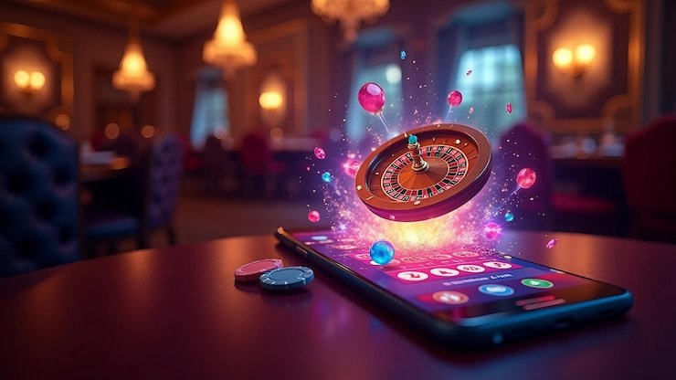 Dealer mahong777 melakukan shuffle kartu di studio langsung
